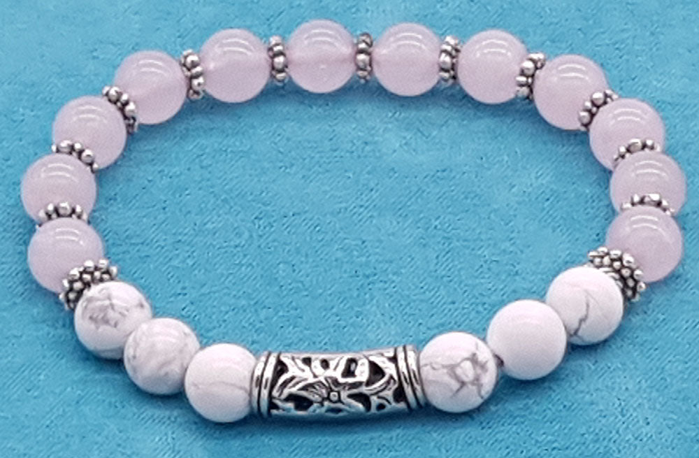 Find Your Soulmate Love Bracelet with Rose Quartz and Howlite