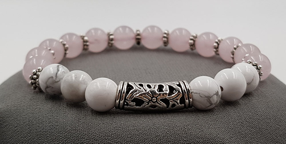 Find Your Soulmate Love Bracelet with Rose Quartz and Howlite