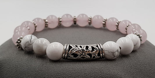Find Your Soulmate Love Bracelet with Rose Quartz and Howlite